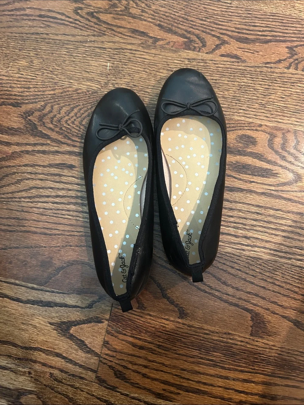 Cat & Jack Black Girls' Bow Ballet Flats